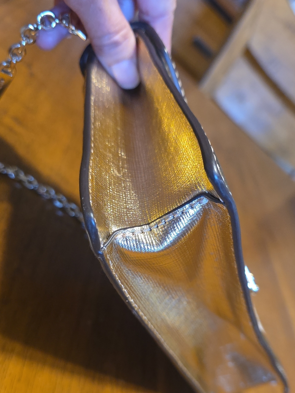 Michael Kors NWT Gold Metallic Crossbody Clutch - Picture 9 of 16